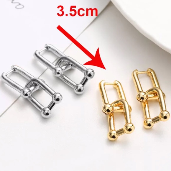 NEW sterling silver u-shape hoop earrings - Picture 4 of 4